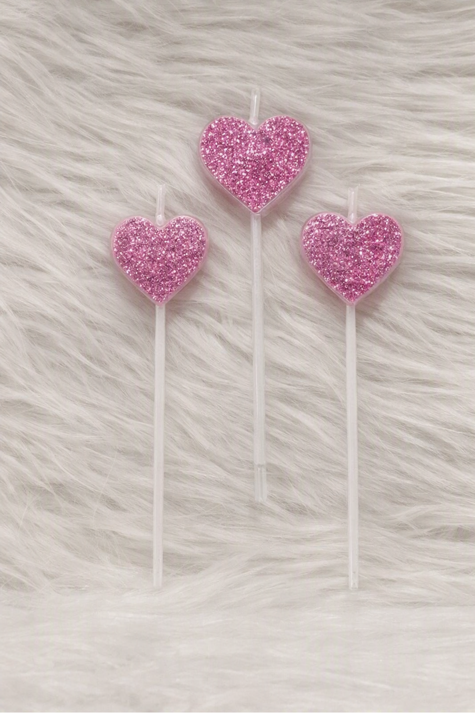 Pink Heart Candle 3pc Set