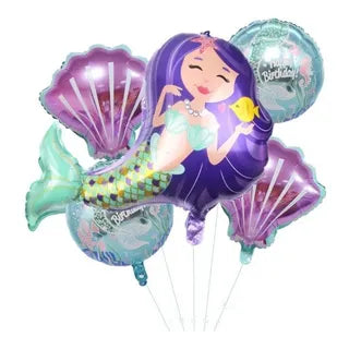 Mermaid Tail Foil Balloons Set of 5