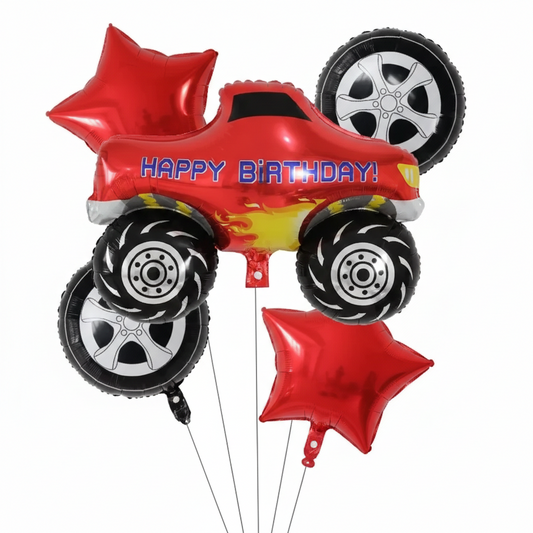 Monster Truck Theme Foil Balloon Set of 5pcs