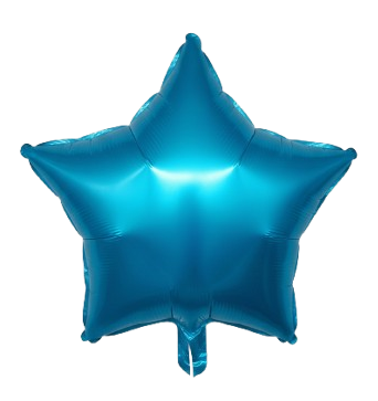 Neon Blue Matt Star Shape Foil Balloon