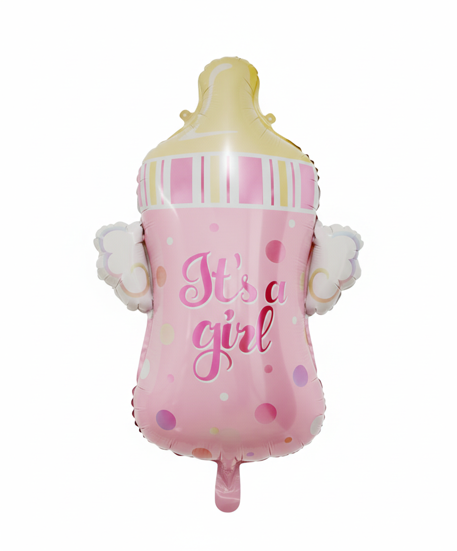 Its a Girl- Angel Bottle Foil Balloon