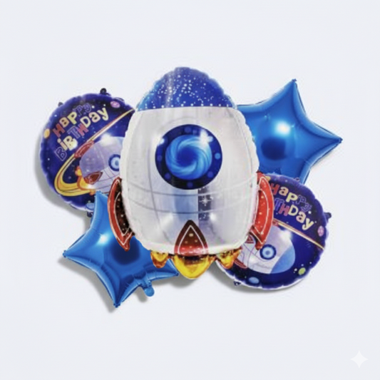 Space Theme Foil Balloons Set of 5