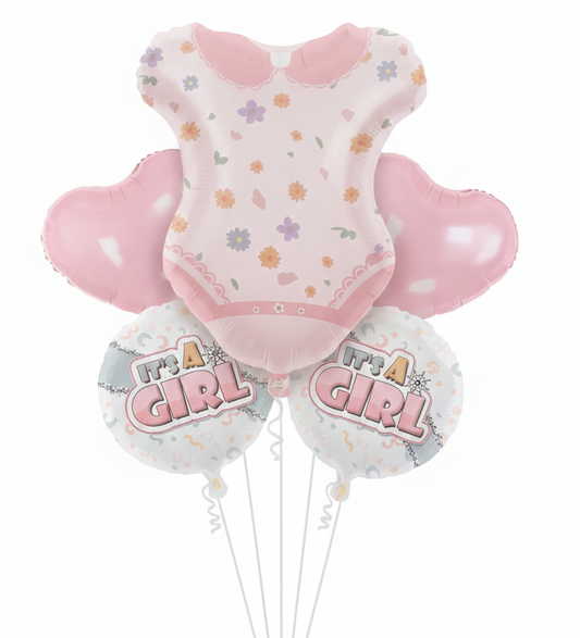 Its A Girl Dress Foil Balloon Set of 5pcs