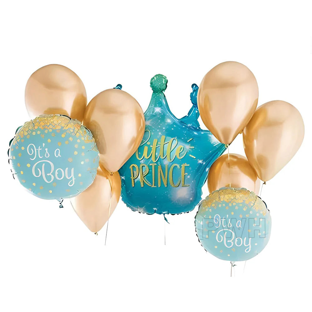 Its A Boy -Prince Theme Foil  Balloon Set of 9pcs