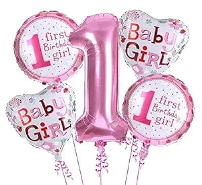 1st Birthday Decoration 5 pc set - Girls