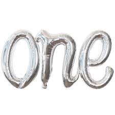 "One" Foil Balloon - Silver