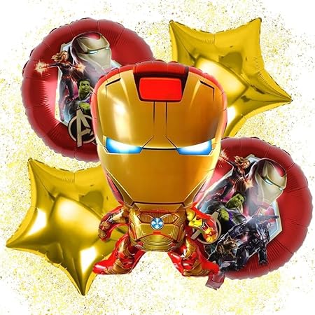 Iron Man Stars Foil Balloon  Set of 5 pcs