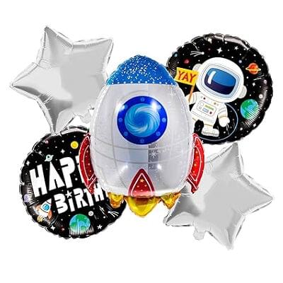 Space Theme Foil Balloons Set of 5
