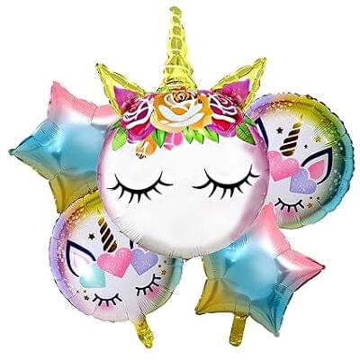 Unicorn Foil Balloons Set of 5