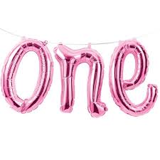 "One" Foil Balloon - Pink