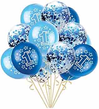 1st Birthday Balloons set - 12 pcs- Blue