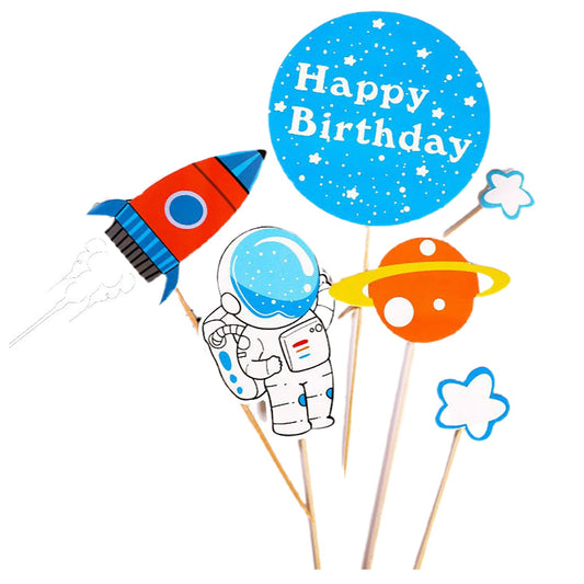 Space Theme Cake Toppers Set of 6