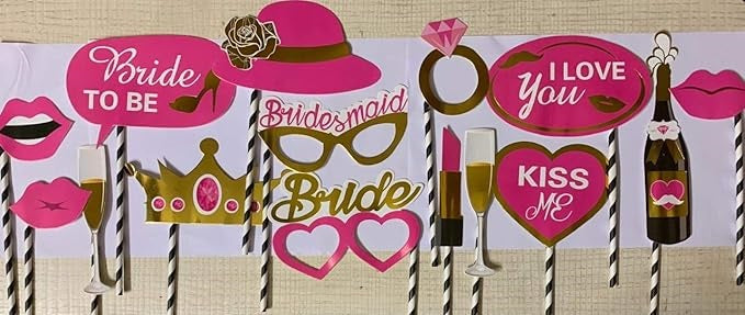 Bride to Be Photo Booth Props Set of 18