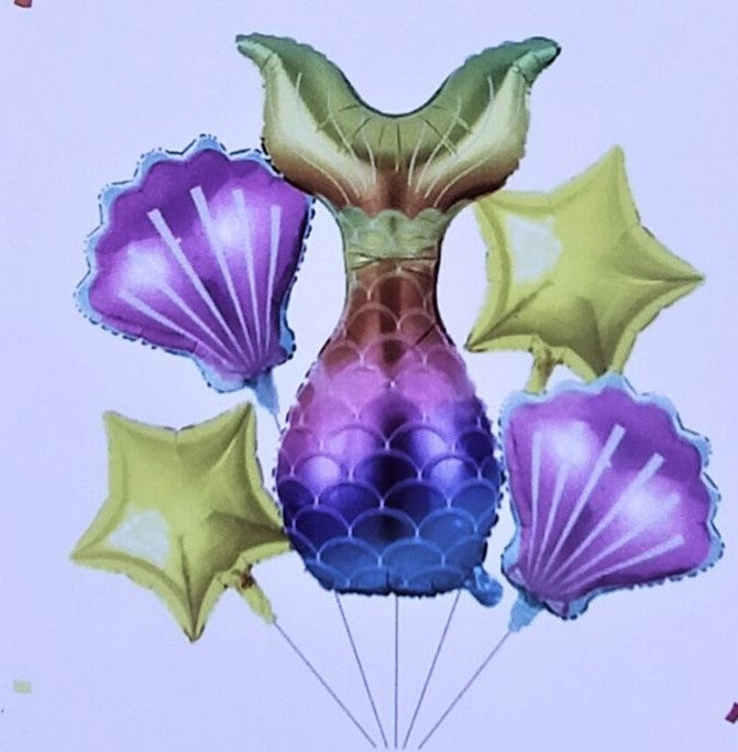 Mermaid Tail Foil Balloons Set of 5