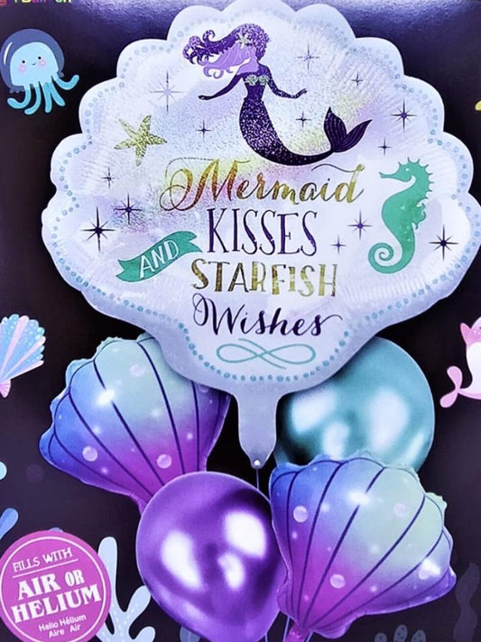 Mermaid Wishes  Foil Balloons Set of 5