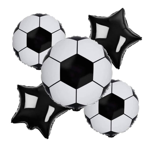 Football and Stars Foil Balloon  Set of 5 pcs
