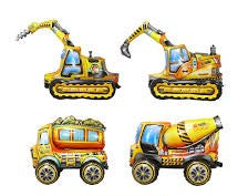 4D Construction Foil Balloon