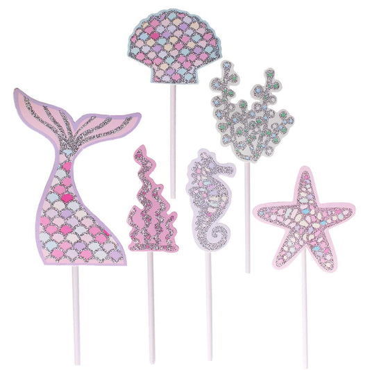 Mermaid Cake Toppers Set of 6