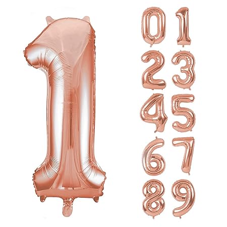 Rose Gold Number Foil Balloon - 40 Inch