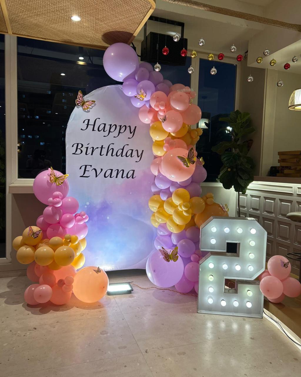 Pink Purple Butterfly Birthday Decor