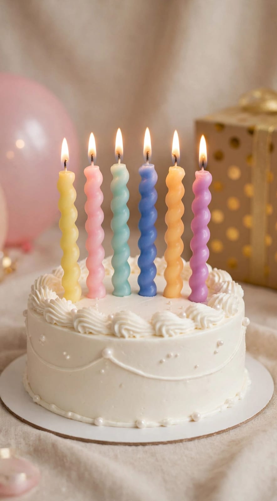 Mixcolour Spiral Candles Set of 6pcs