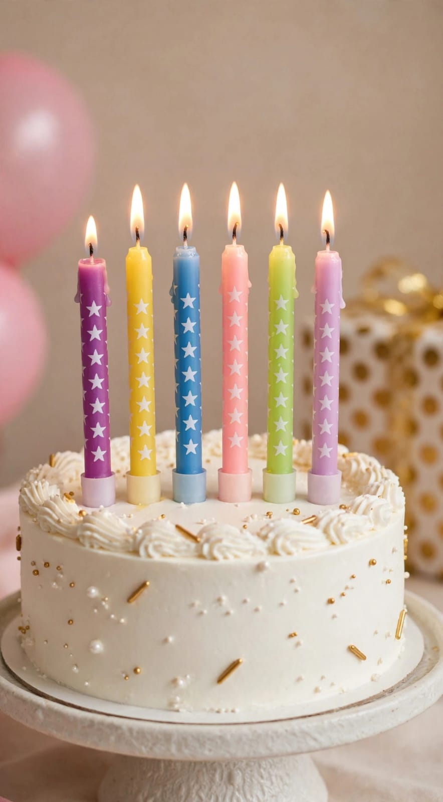 Star Design Mixcolour Candle Set of 6pcs