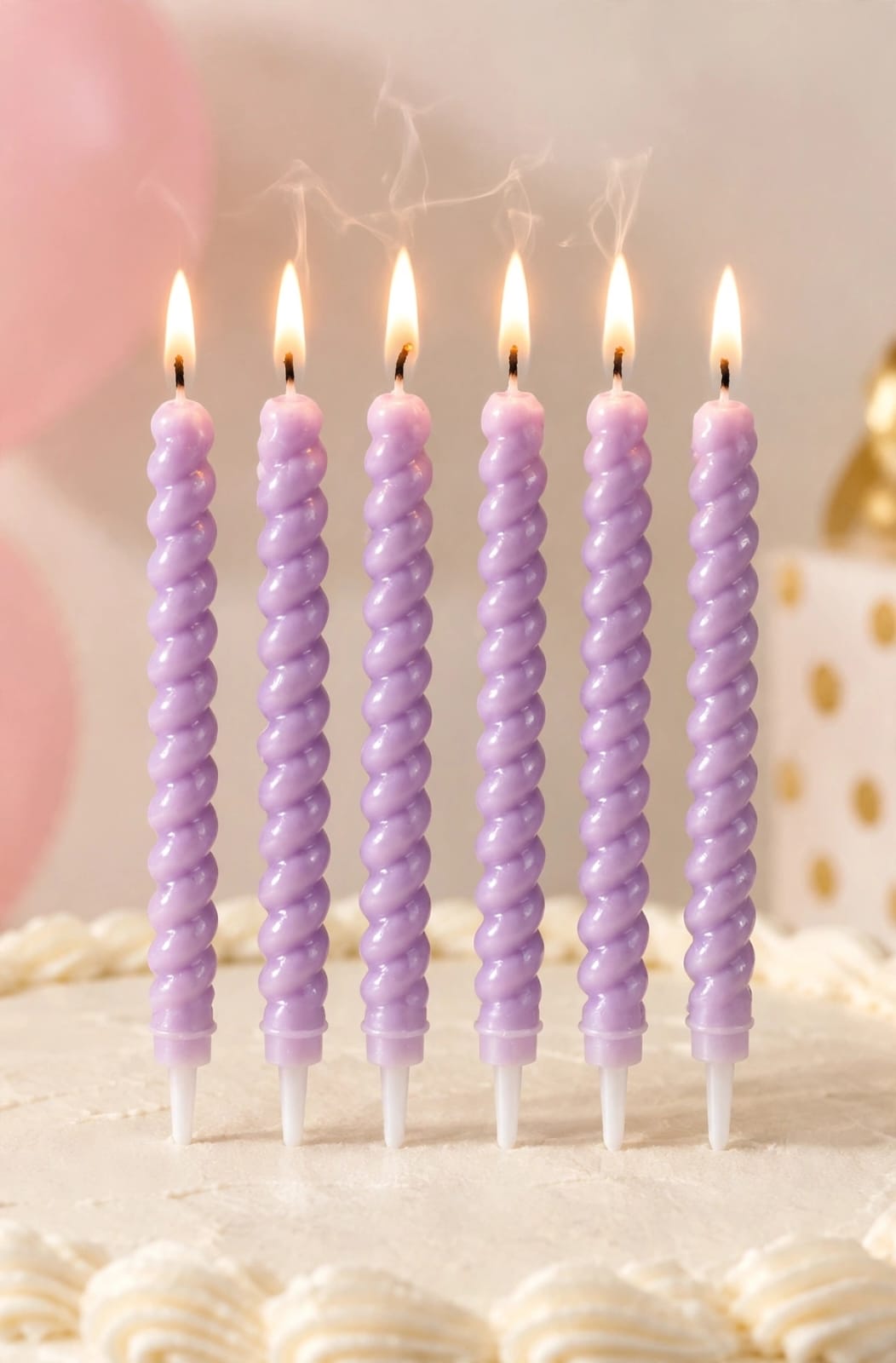 Pastel Purple Bubble  Candle Set of 6pcs