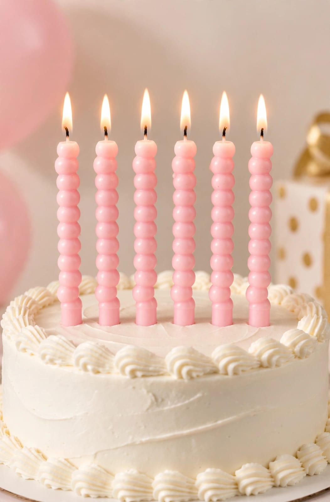 Light Pink Bubble  Candle Set of 6pcs
