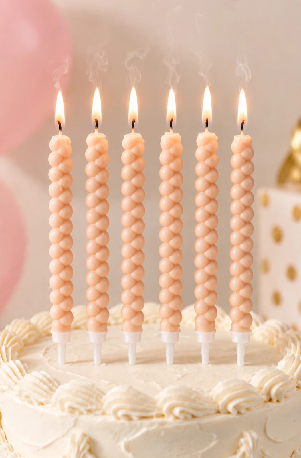 Peach Bubble Candle set of 6pcs