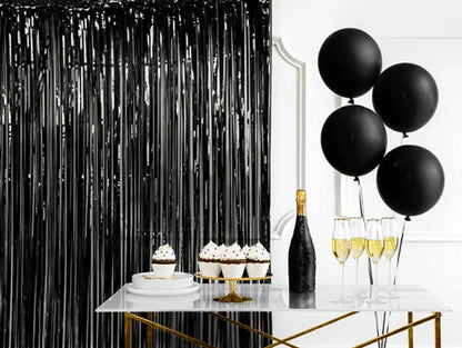 Chrome Black Foil Curtain