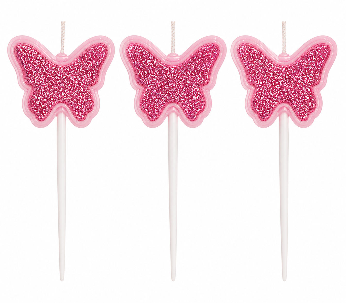 Pink Butterfly Candle 3pc Set