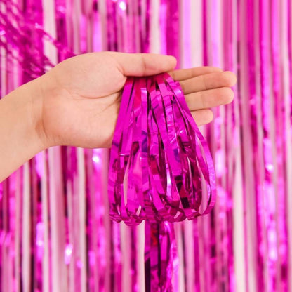 Dark Pink Chrome Curtains