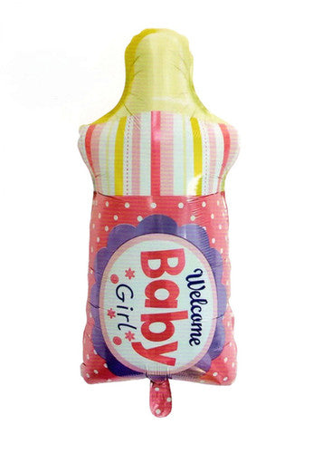 Welcome Baby Girl Bottle Foil Balloon