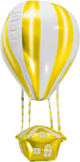 Yellow Parachute 4D Single Foil Balloon