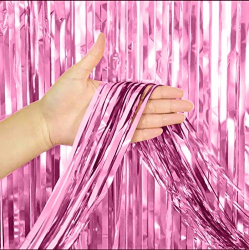 Light Pink Metallic Foil Curtain