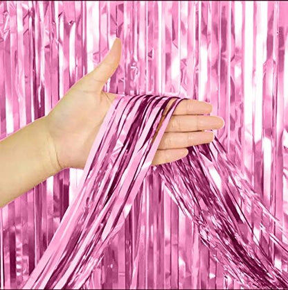 Light Pink Metallic Foil Curtain