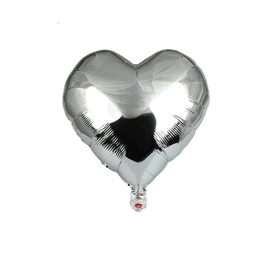 Silver Heart Foil Balloon Set of 2pcs