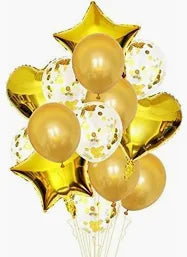 Gold Foil Balloon Set of 14pcs