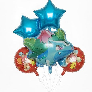 Bulbasaur Theme Foil Balloon Set of 5pcs